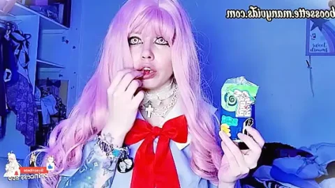 yuno gasai eating gummy bears eating food cosplay ahegao 1733431250